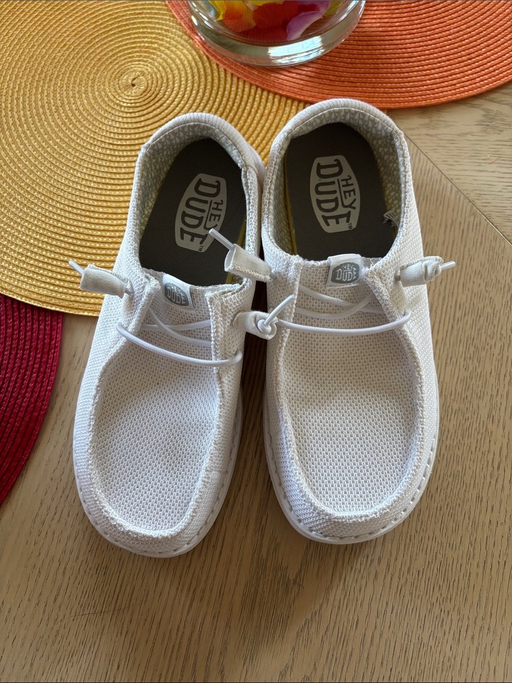 Hey Dude White Knit Slip-On Casual Shoes